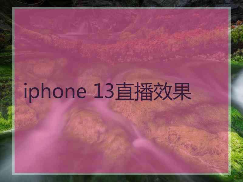 iphone 13直播效果