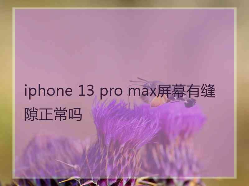 iphone 13 pro max屏幕有缝隙正常吗