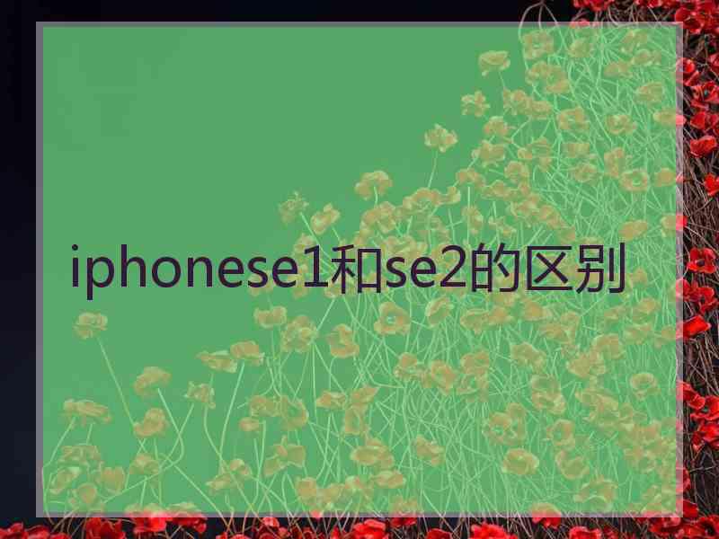 iphonese1和se2的区别