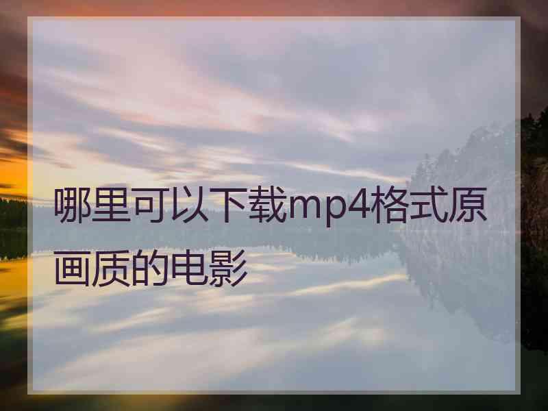 哪里可以下载mp4格式原画质的电影