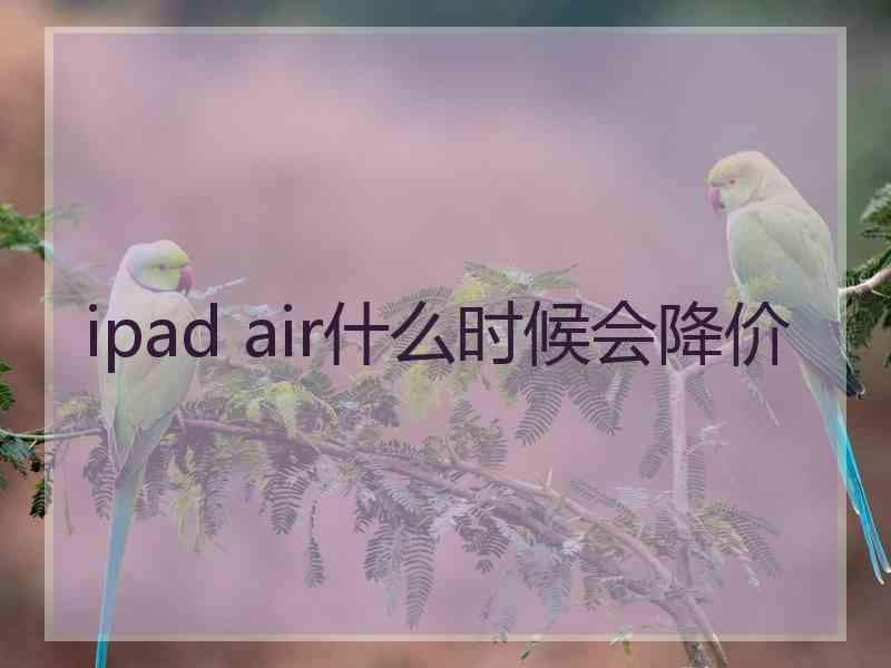 ipad air什么时候会降价