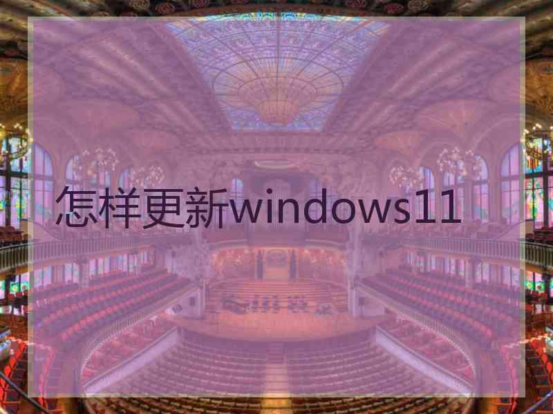 怎样更新windows11