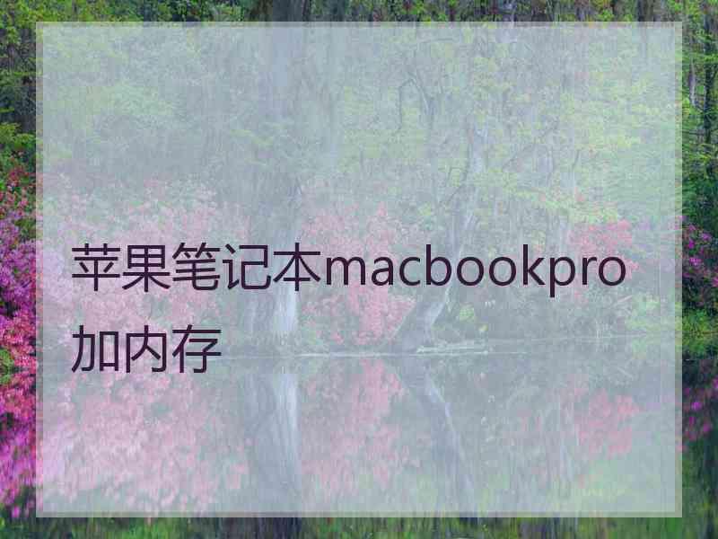 苹果笔记本macbookpro加内存