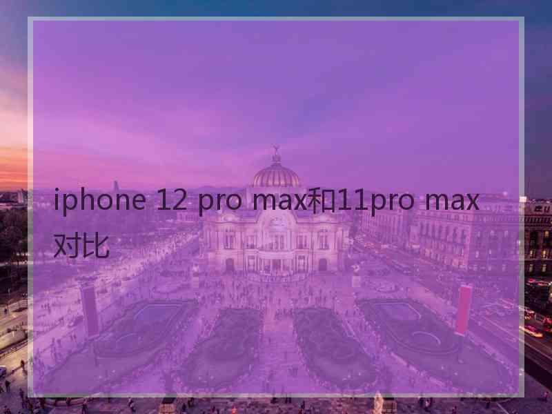 iphone 12 pro max和11pro max对比