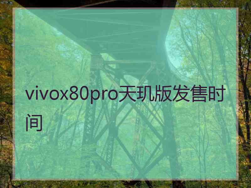 vivox80pro天玑版发售时间