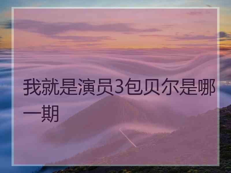 我就是演员3包贝尔是哪一期
