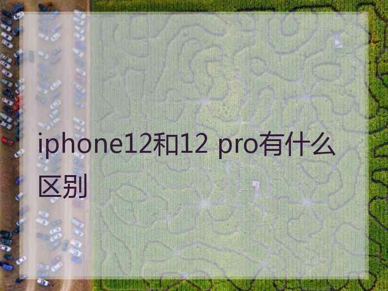 iphone12和12 pro有什么区别