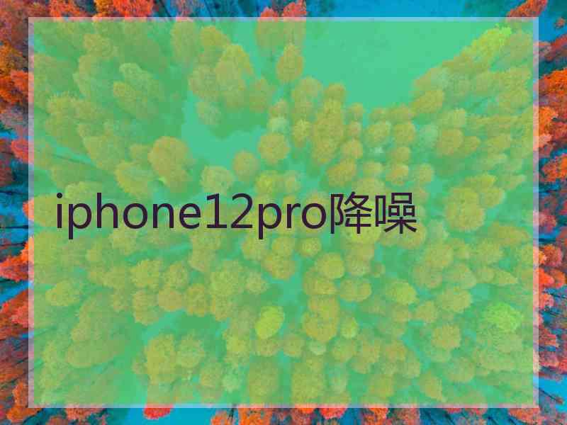 iphone12pro降噪