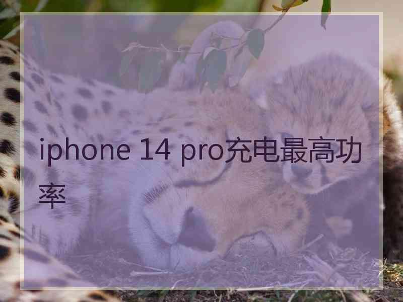 iphone 14 pro充电最高功率