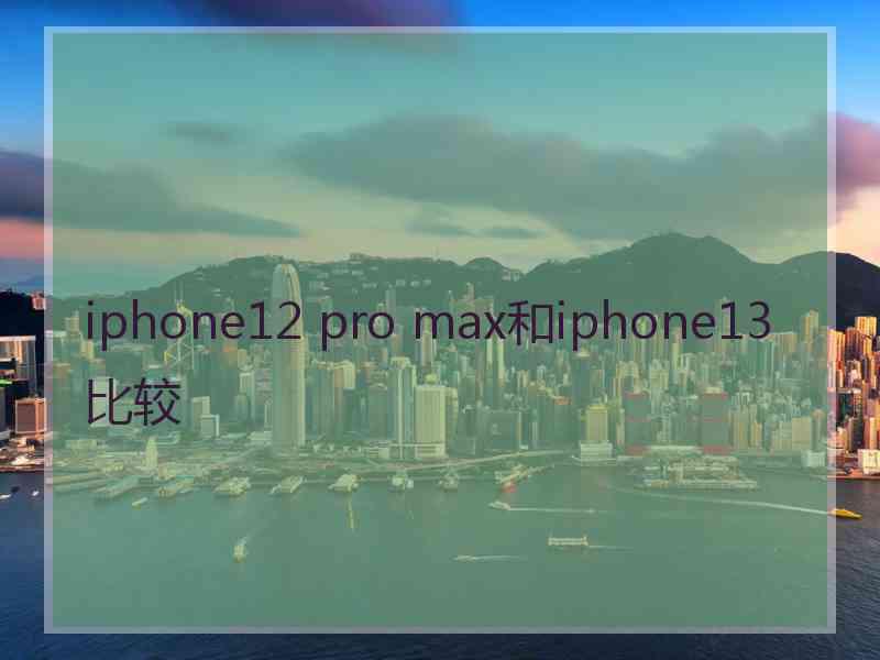 iphone12 pro max和iphone13比较