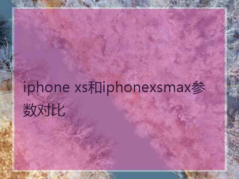 iphone xs和iphonexsmax参数对比