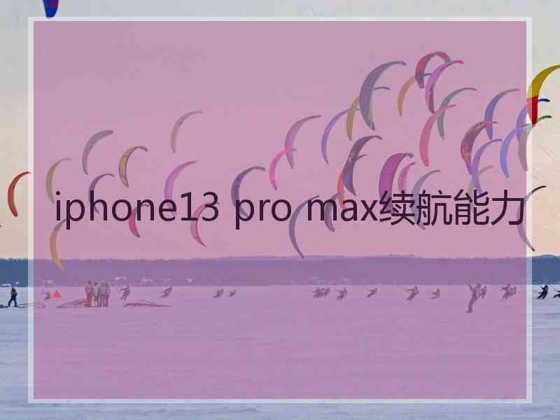 iphone13 pro max续航能力