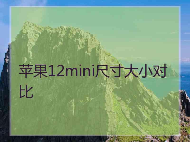 苹果12mini尺寸大小对比