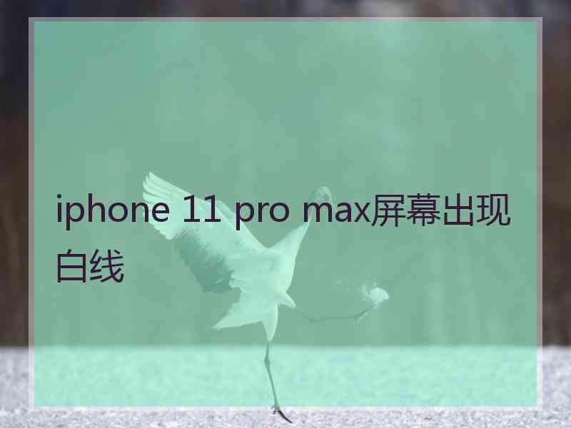 iphone 11 pro max屏幕出现白线