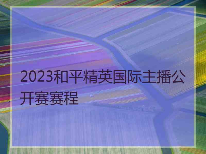 2023和平精英国际主播公开赛赛程