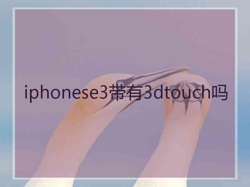 iphonese3带有3dtouch吗