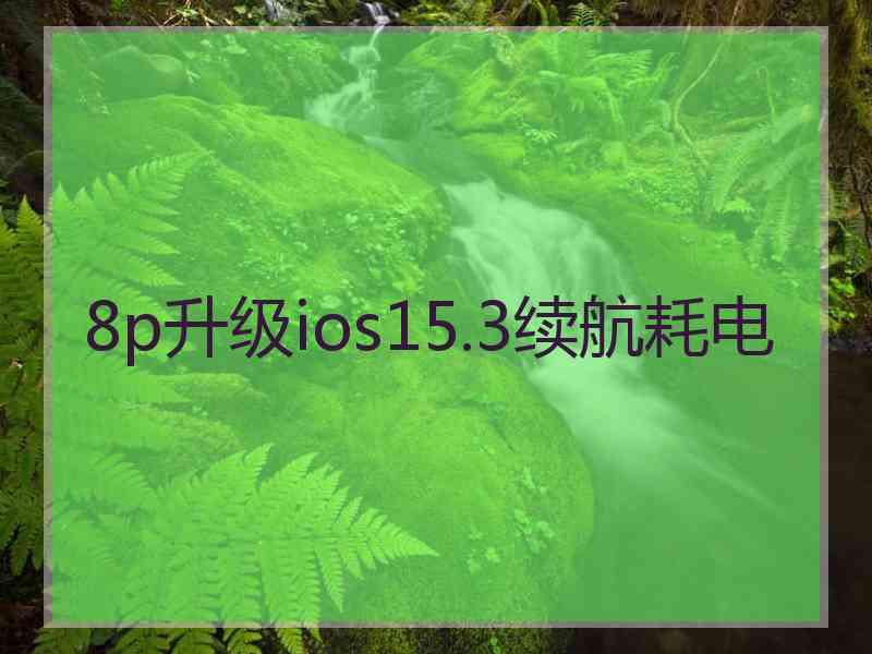 8p升级ios15.3续航耗电