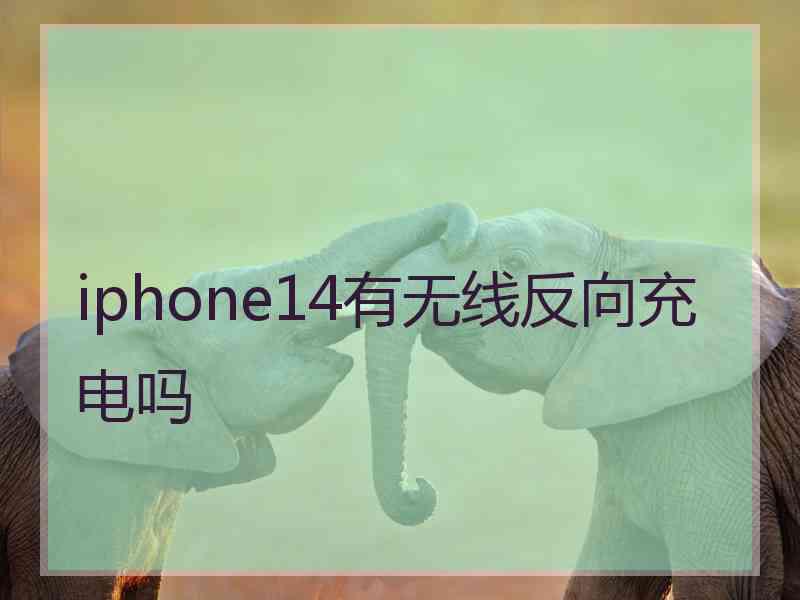 iphone14有无线反向充电吗