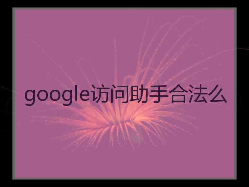 google访问助手合法么