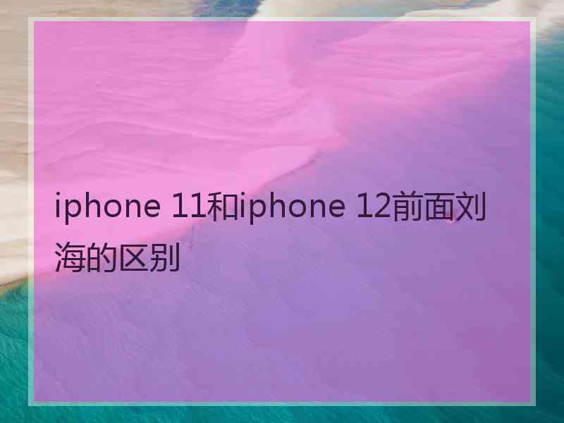 iphone 11和iphone 12前面刘海的区别