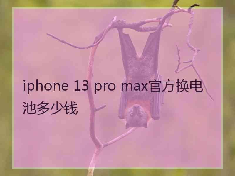 iphone 13 pro max官方换电池多少钱