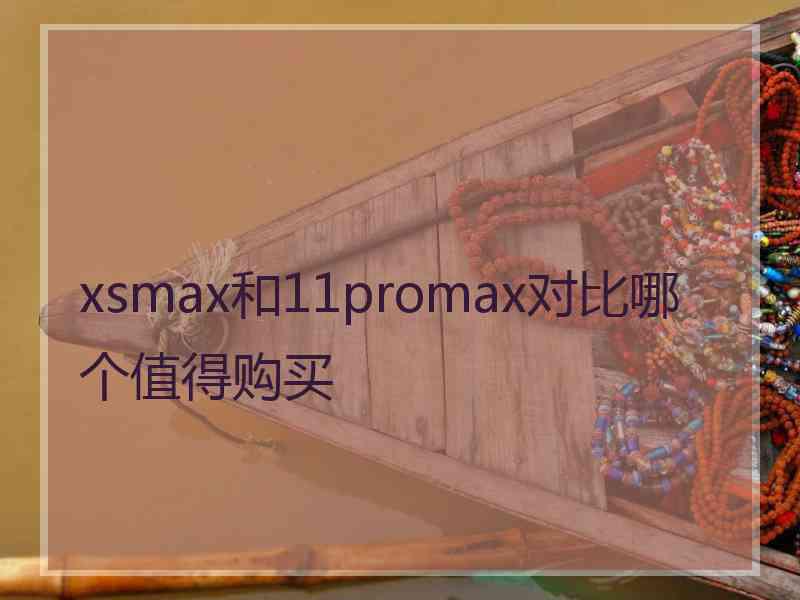 xsmax和11promax对比哪个值得购买