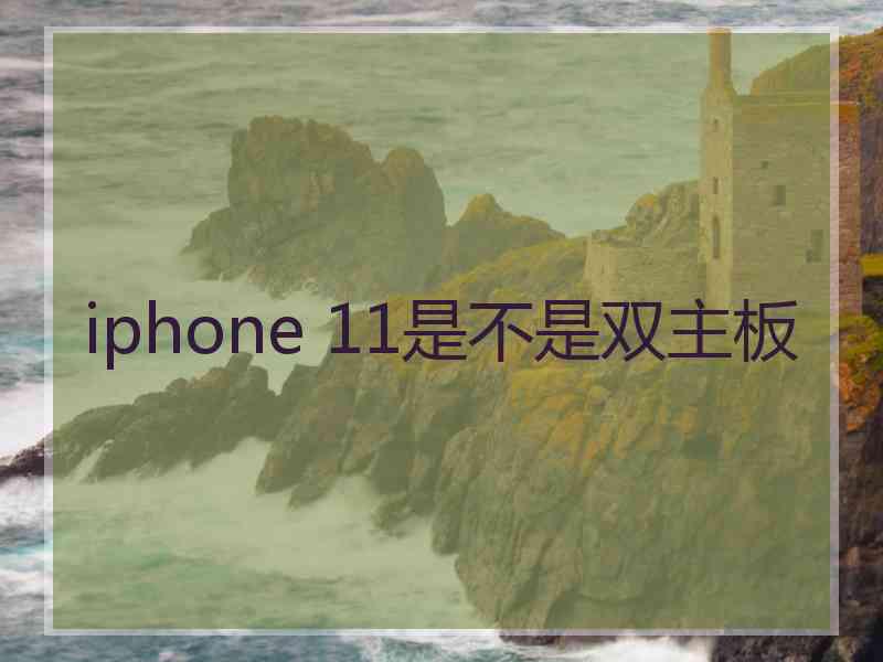 iphone 11是不是双主板