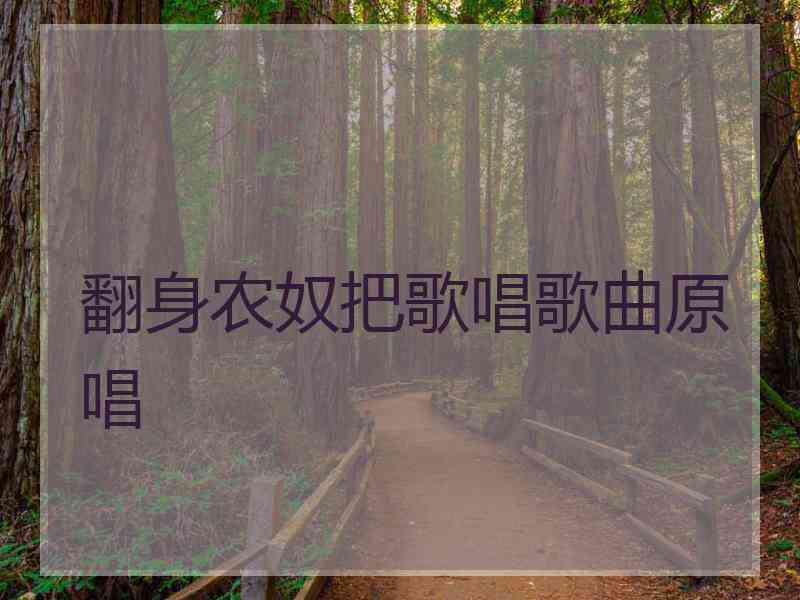 翻身农奴把歌唱歌曲原唱