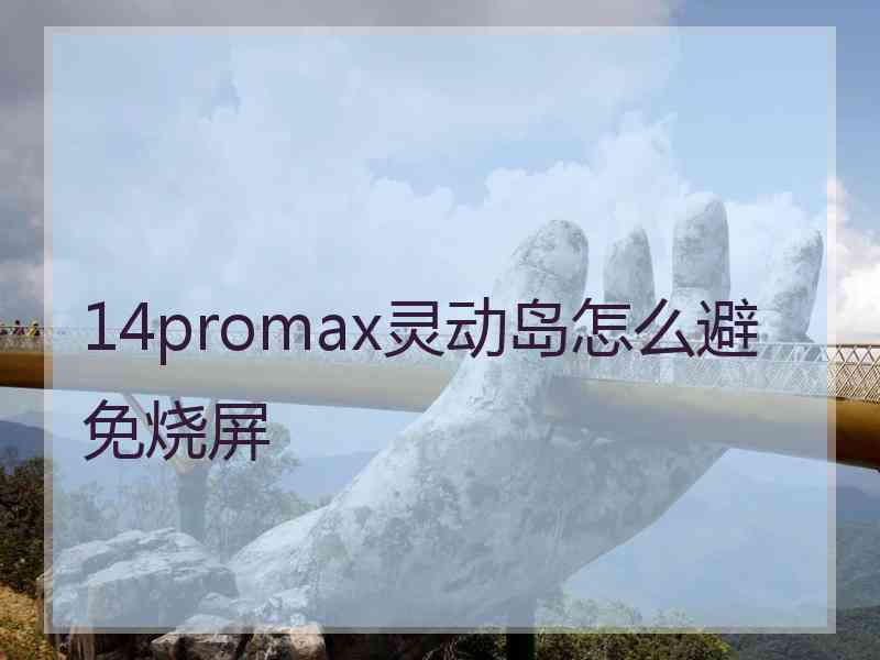 14promax灵动岛怎么避免烧屏