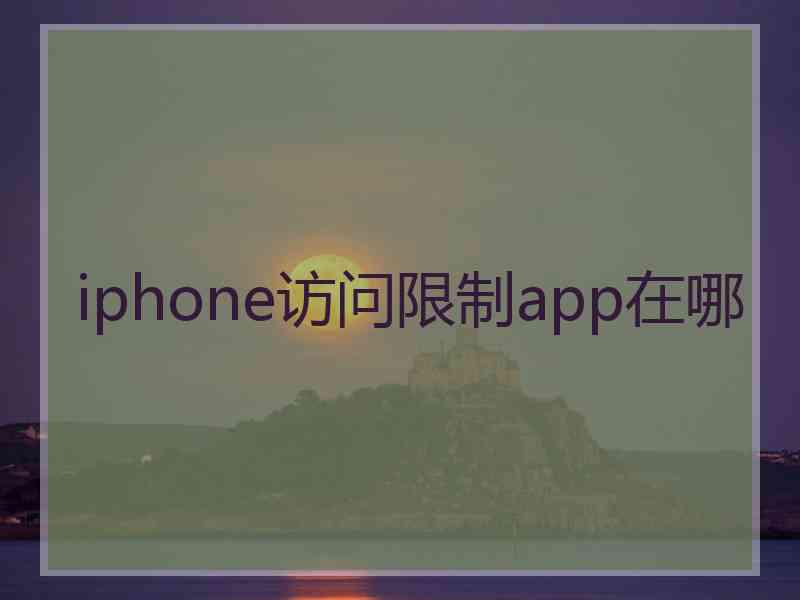 iphone访问限制app在哪