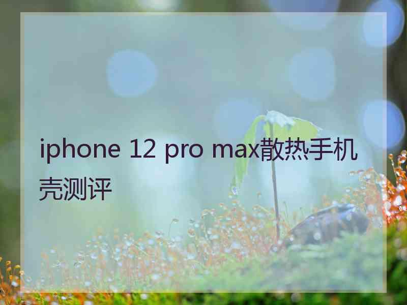 iphone 12 pro max散热手机壳测评