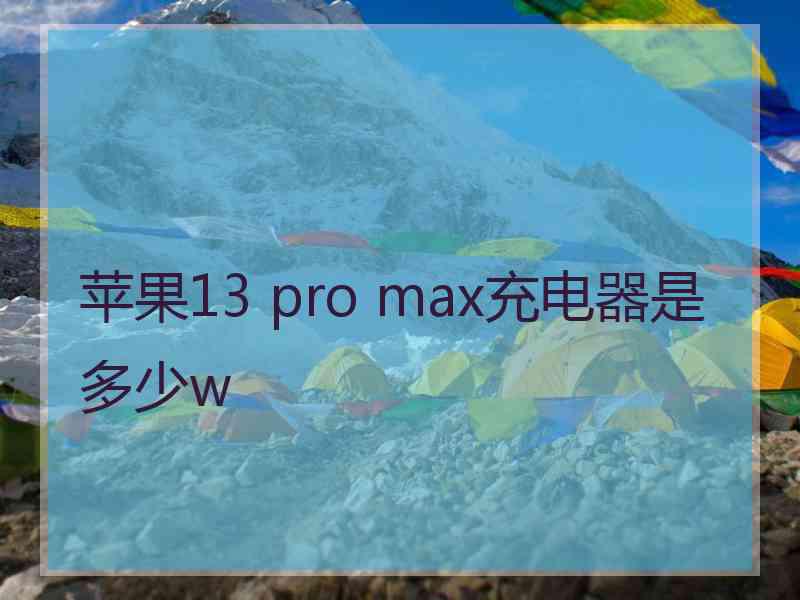 苹果13 pro max充电器是多少w