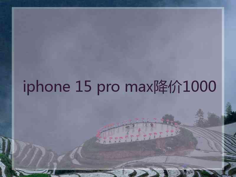 iphone 15 pro max降价1000