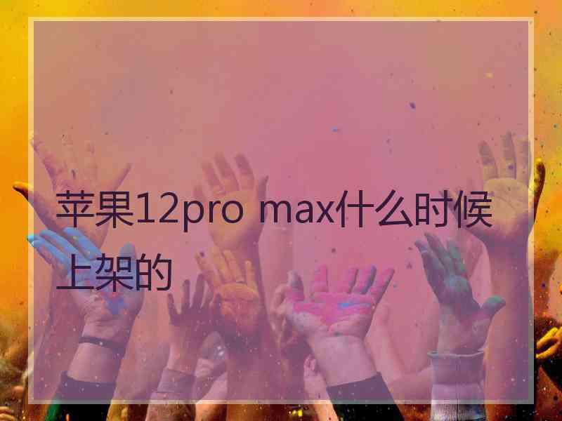 苹果12pro max什么时候上架的