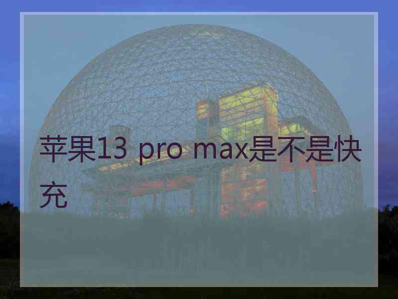 苹果13 pro max是不是快充