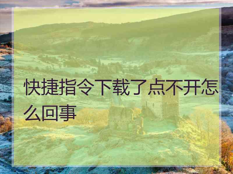 快捷指令下载了点不开怎么回事