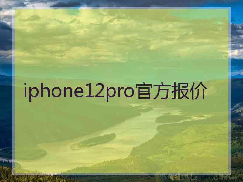 iphone12pro官方报价