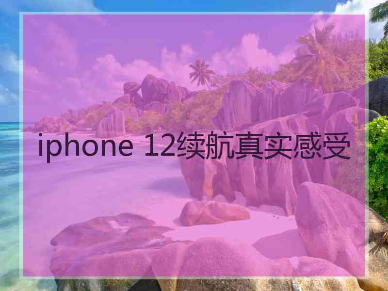 iphone 12续航真实感受