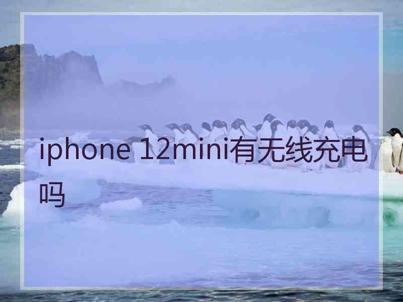 iphone 12mini有无线充电吗