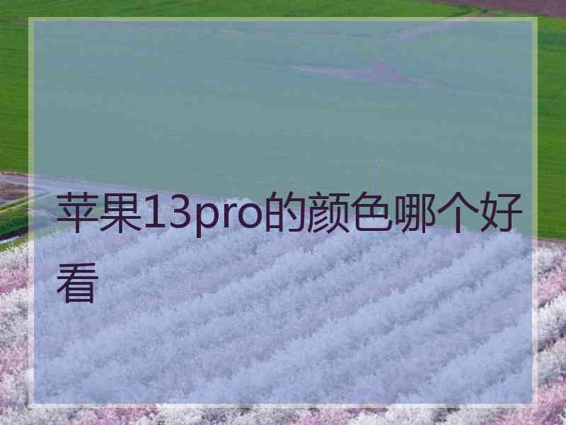 苹果13pro的颜色哪个好看