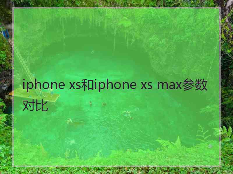 iphone xs和iphone xs max参数对比