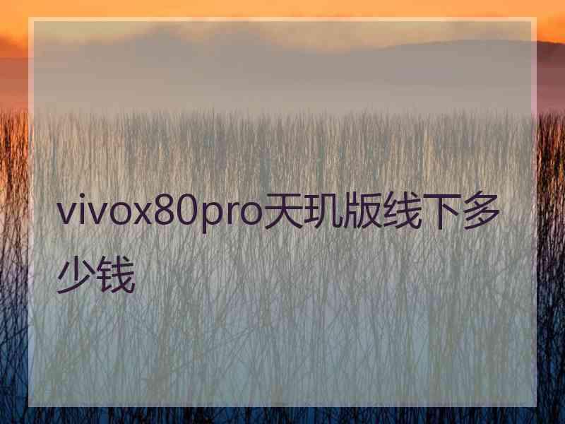 vivox80pro天玑版线下多少钱