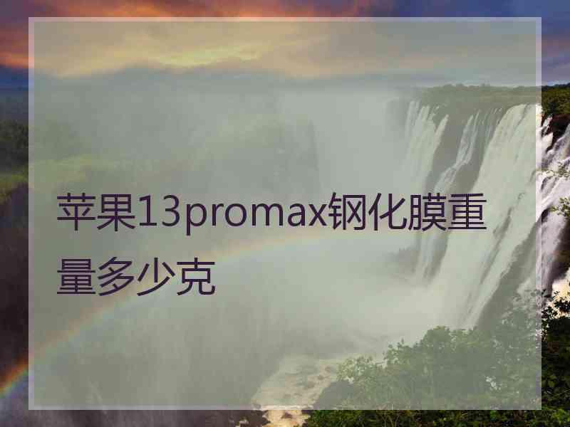 苹果13promax钢化膜重量多少克