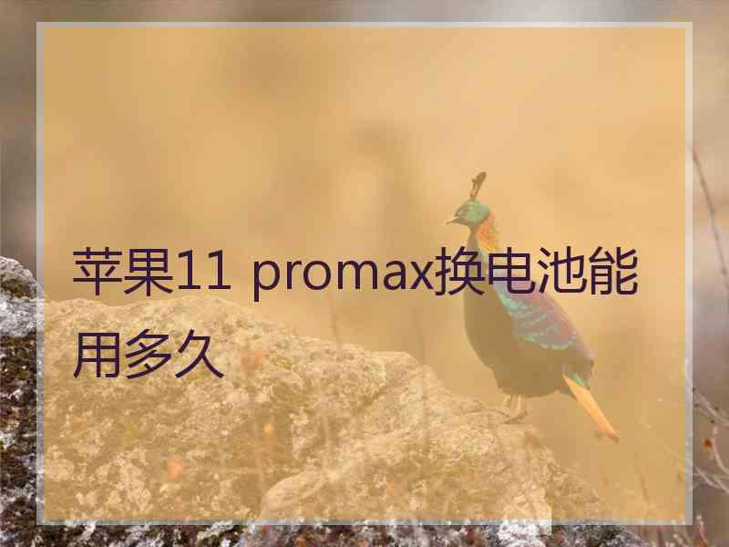 苹果11 promax换电池能用多久