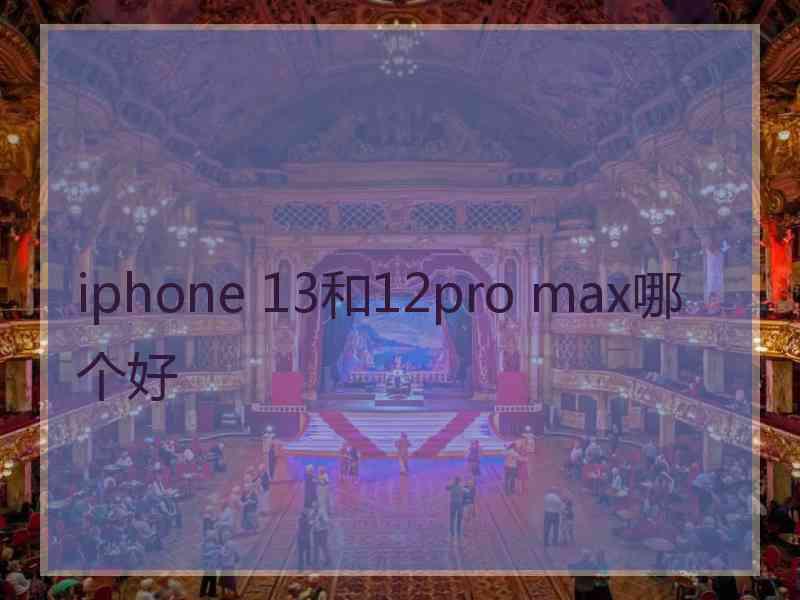 iphone 13和12pro max哪个好