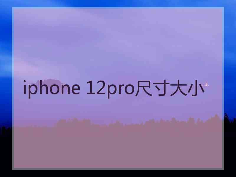 iphone 12pro尺寸大小