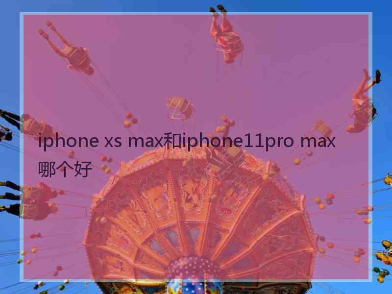 iphone xs max和iphone11pro max哪个好