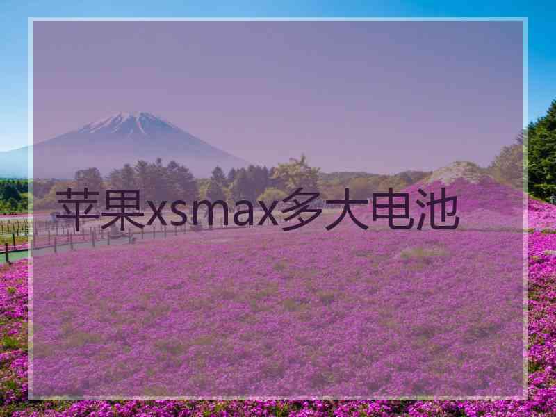 苹果xsmax多大电池