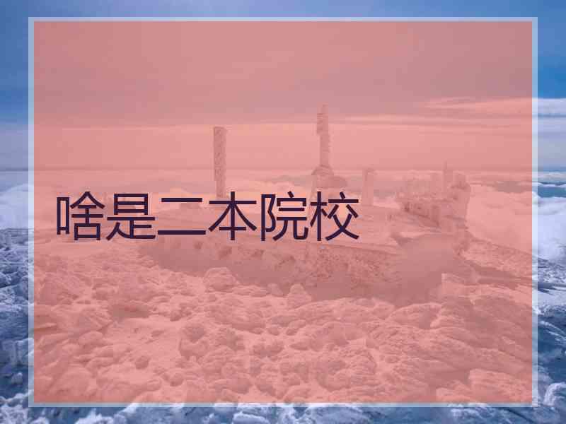 啥是二本院校