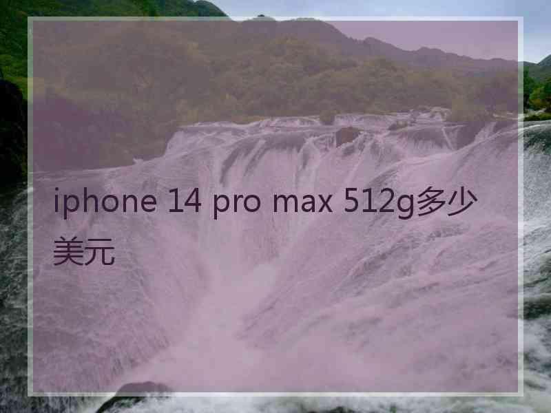 iphone 14 pro max 512g多少美元